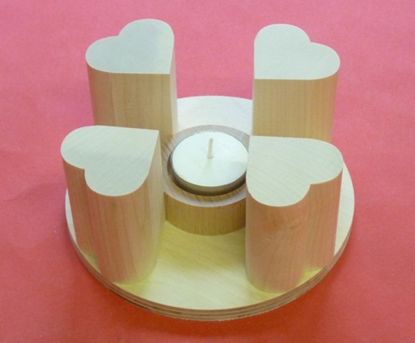 Tee- oder Plattenwärmer aus Holz mit Rechaudkerze